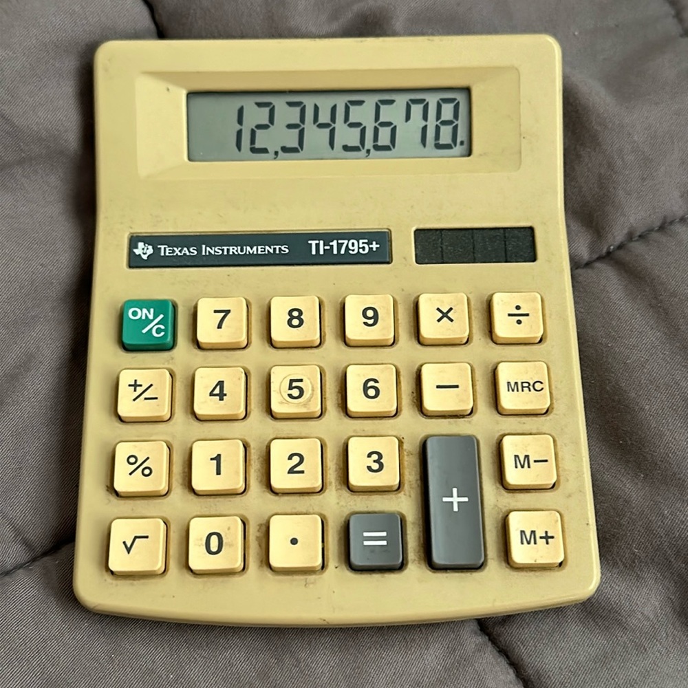 Texas Instruments TI-1795+ Solar Desktop Calculator Vintage